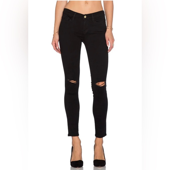Frame Denim Jeans Frame Denim Le Skinny De Jeanne Vian Ripped Black